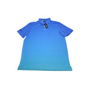 NWT Sunday Swagger Ombre Palm Trees AOP Polo Shirt Men's Medium Performance Golf